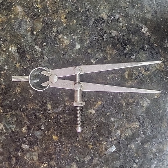 Vintage LUFKIN RULE CO SAGINAW MICH USA 6" DIVIDER Caliper Protractor - Picture 1 of 5